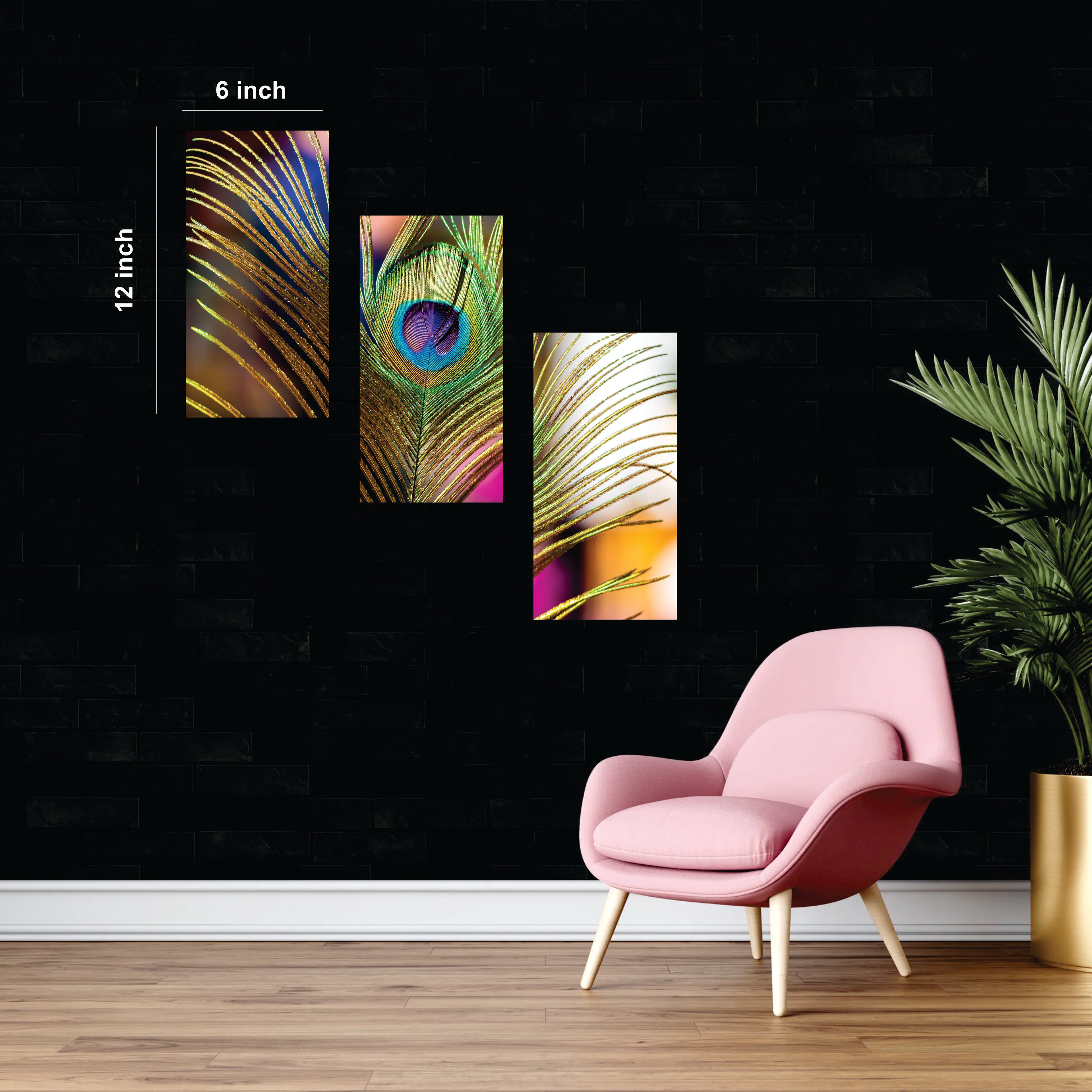Premium MDF Wall Art Set (3 Panels) | 12×6 Inch Each | 4mm Thick | Modern Home & Office Wall Decor